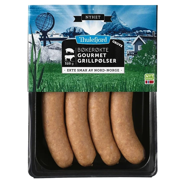 Gourmet grillpølse røkt   320g