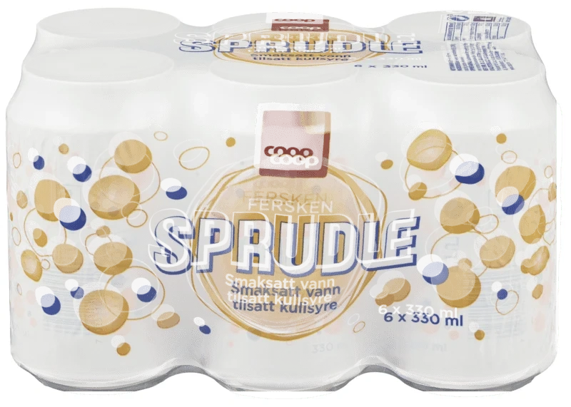 Coop Sprudle Fersken 6stk x 0,33l
