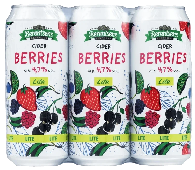 Berries Cider Lite 0,5lx6 boks Berentsens