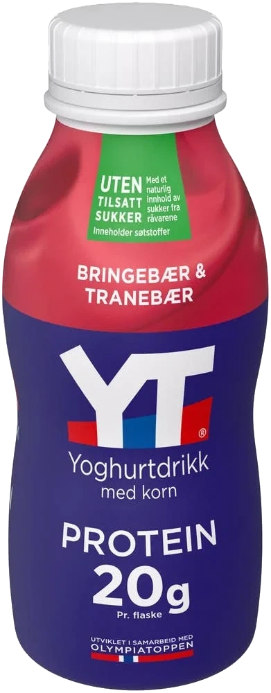 Yt protein yoghurtdrikk bringebær/ tranebær uten  300g