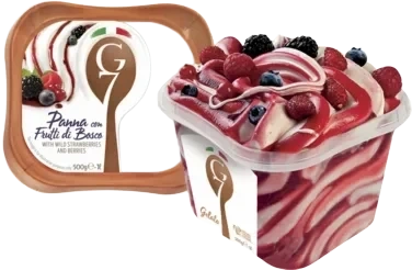 Panna Con Frutti Di Bosco 1l G7 Ekte Italiensk Iskrem