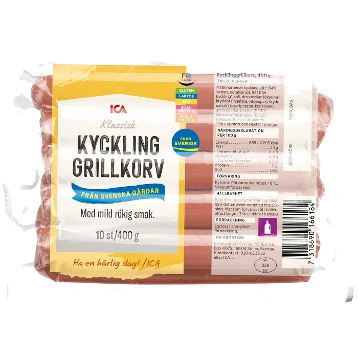 Grillkorv Kyckling 400g ICA