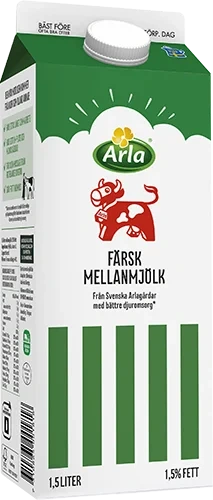 Färsk mellanmjölk 1.5% 1.5 lit