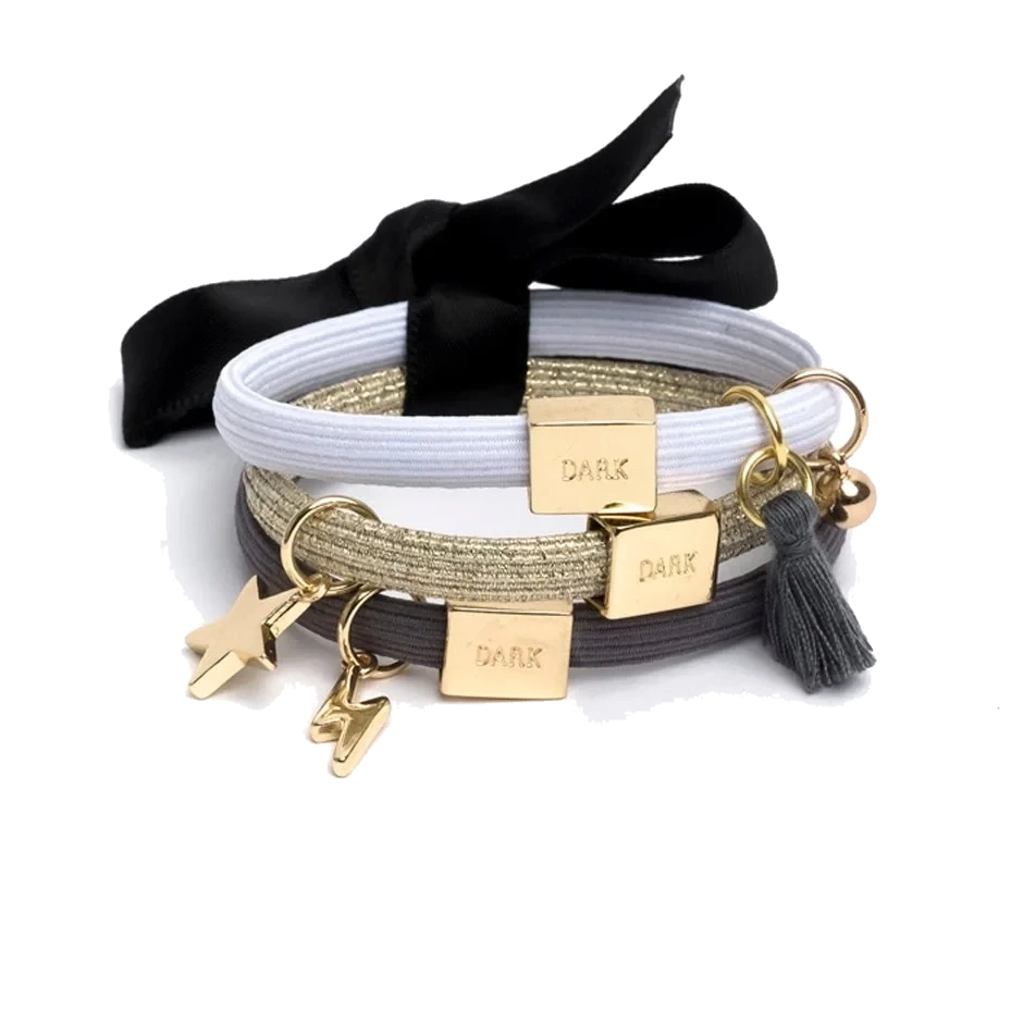 Dark Hair Ties 3 Pk Charm Combo