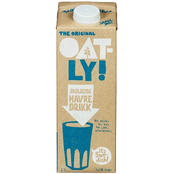 Havredrikk Økologisk 1l Oatly 0.5% Fett