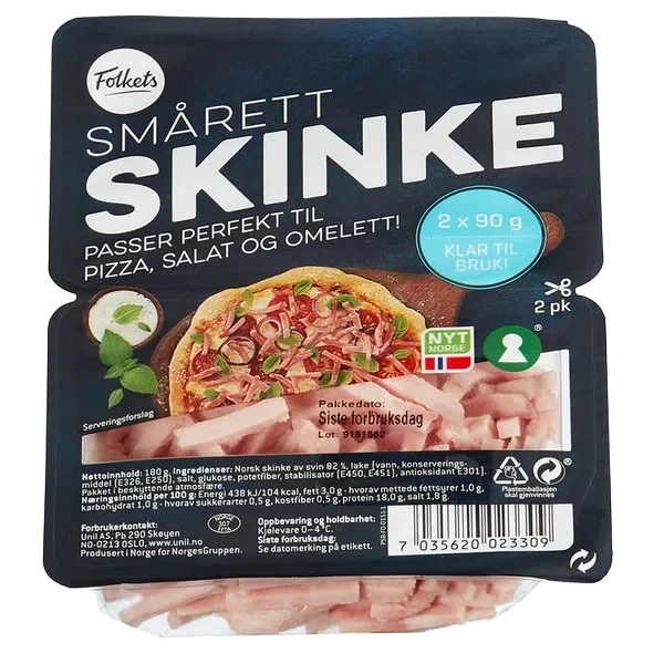 Smårettskinke Duopk 2x90g Folkets
