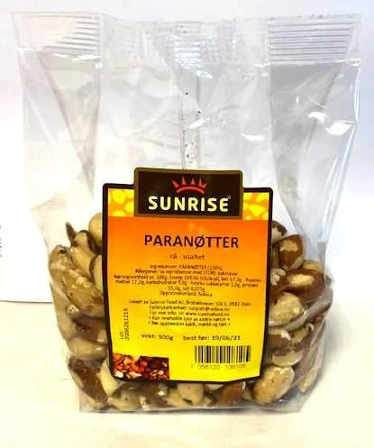 Sunrise Paranøtter Rå & Usaltet 450g
