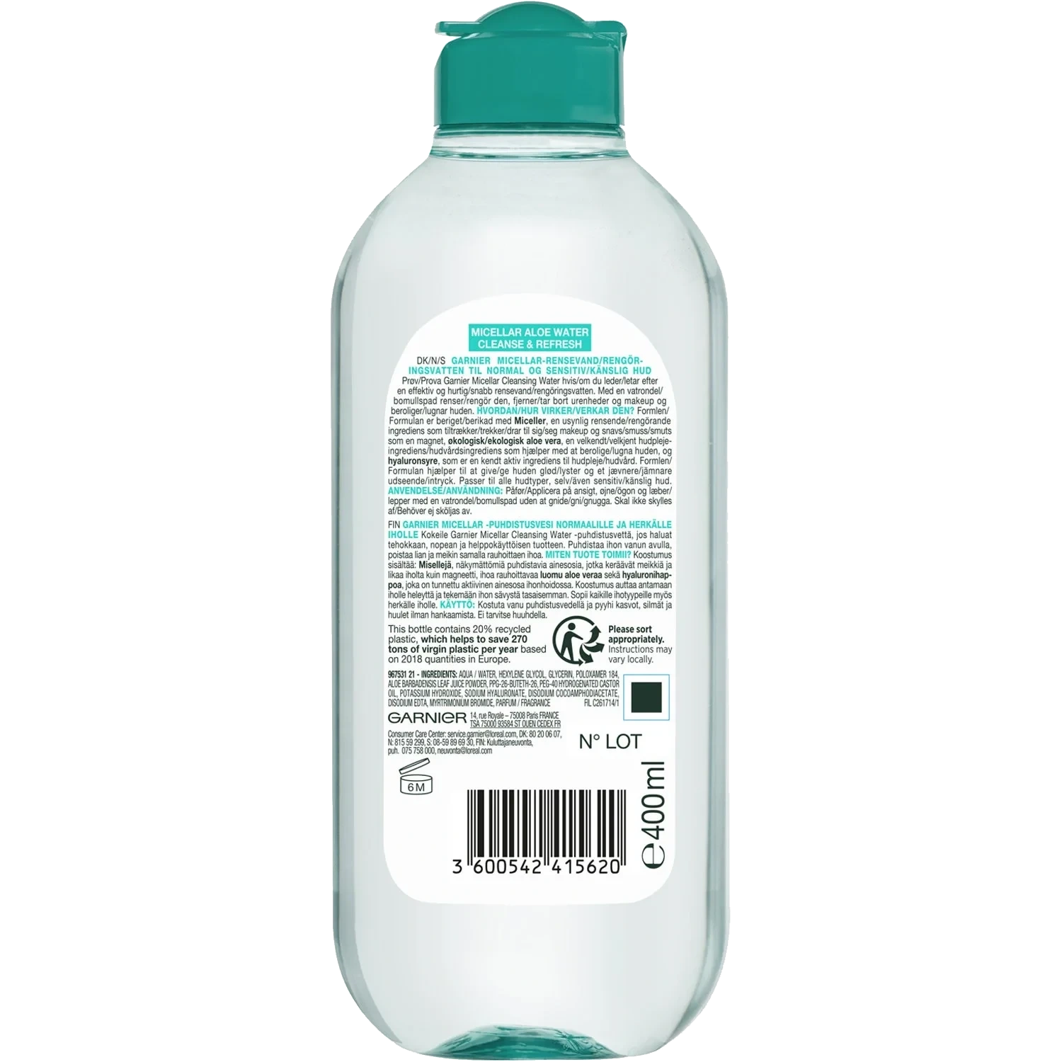 Garnier Skinactive Micellar Aloe Water Cleanse & Refresh 400ml