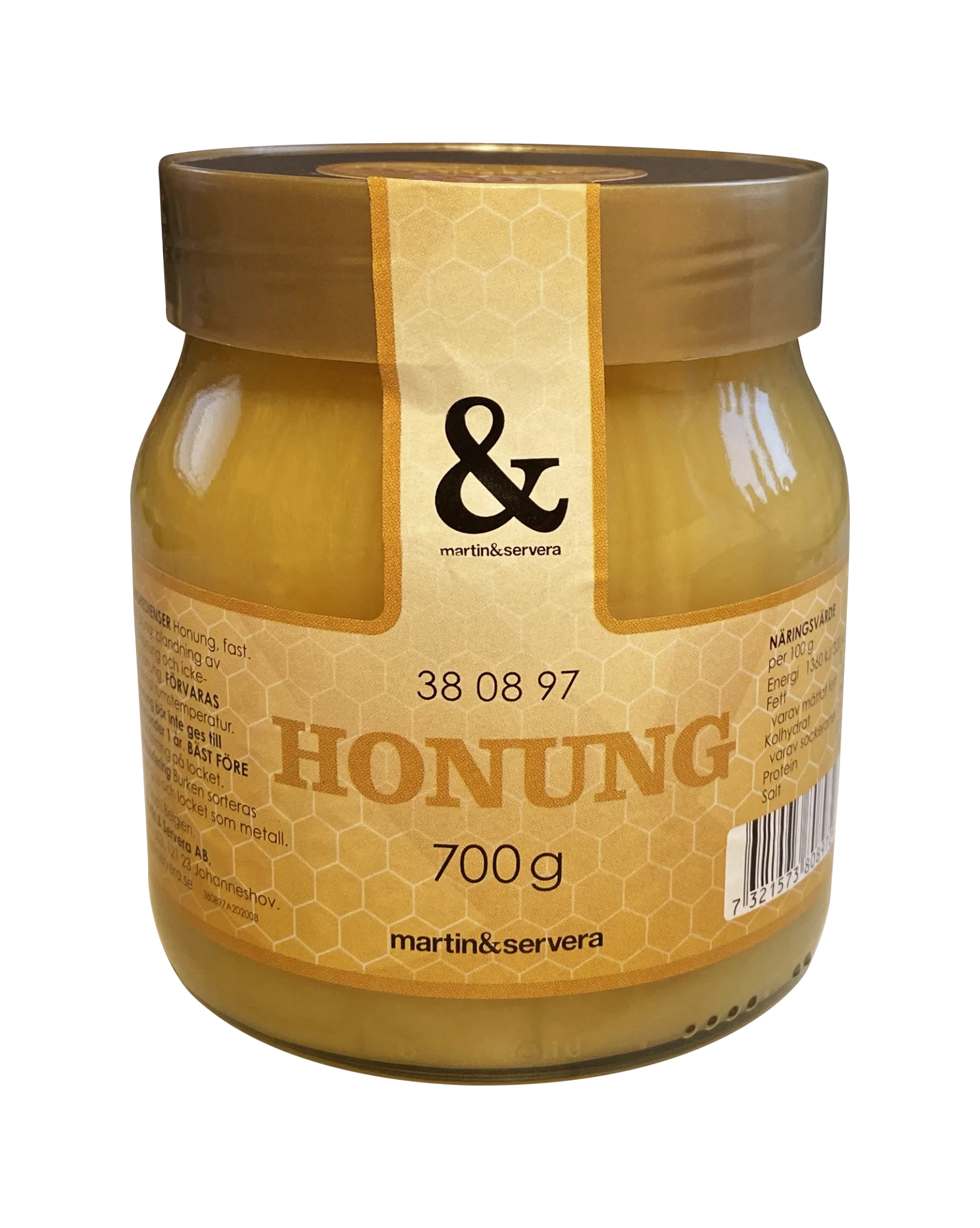 Honung fast glasburk