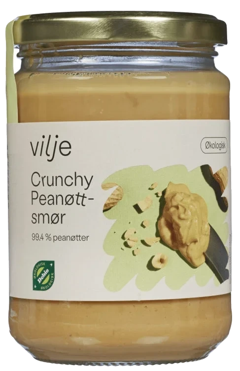 Peanøttsmør Crunchy Økol.350g Vilje