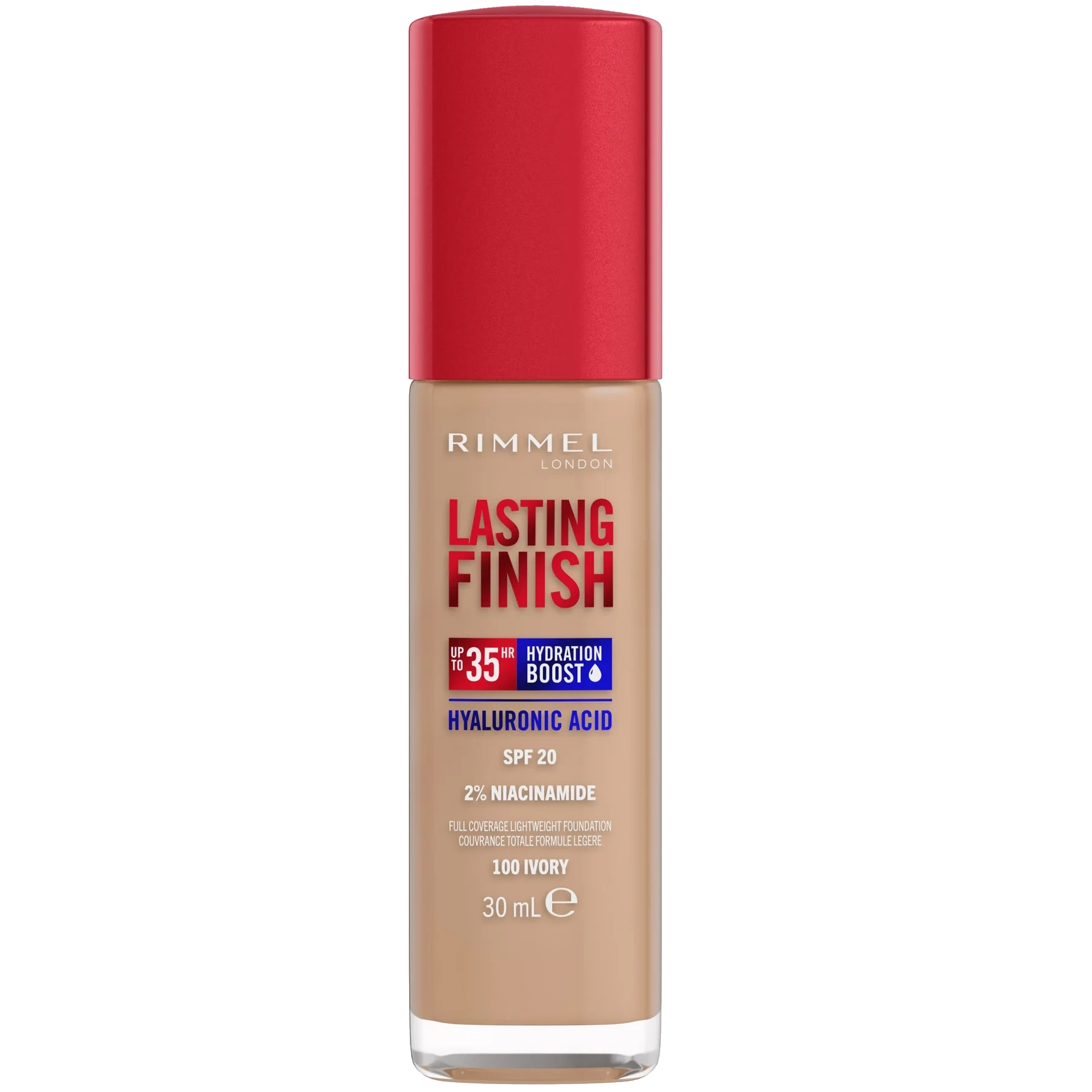 Rimmel Lasting Finish 35H Hydration Boost Hydrating Foundation SPF20 Ivory