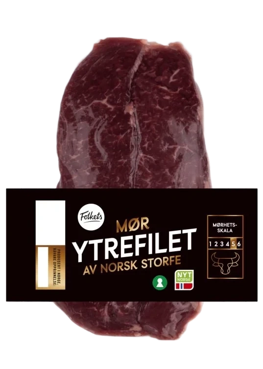 Storfe Ytrefilet skivet Ca400g Folkets