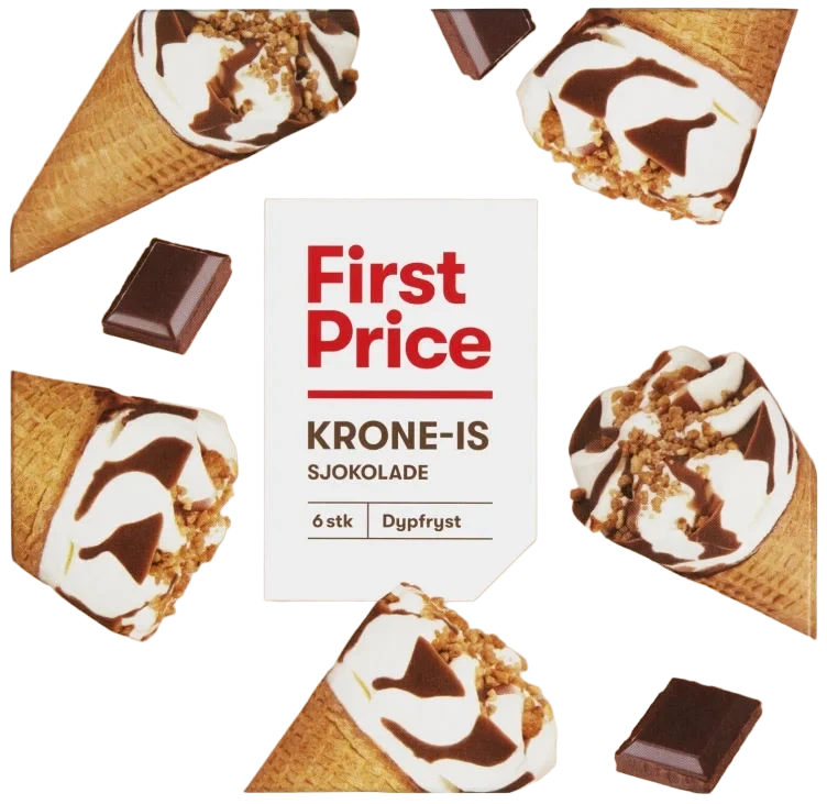 Krone-is Sjokolade 6stk First Price