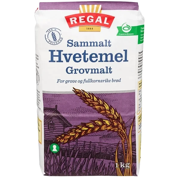 Hvetemel Sammalt Grov 1kg Regal