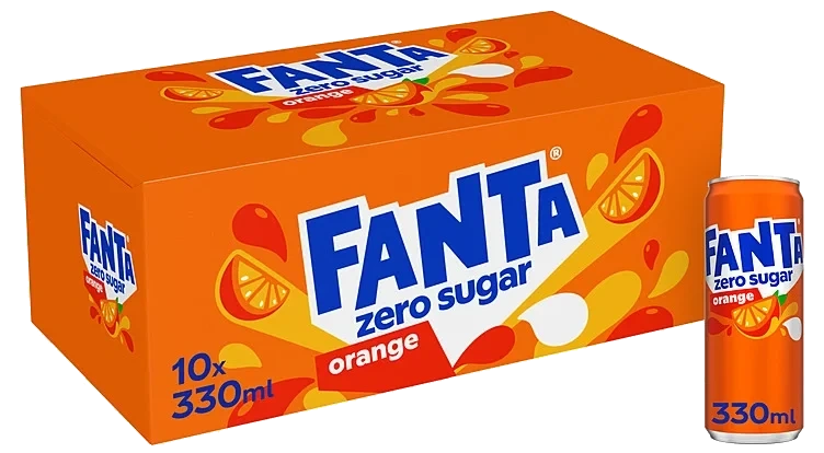 Fanta Orange Zero Sugar 0,33lx10 boks