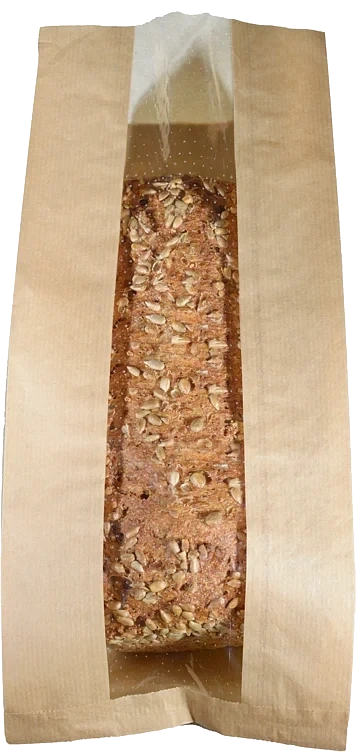 Brødpose m/vindu natur 370x170x60mm  250stk