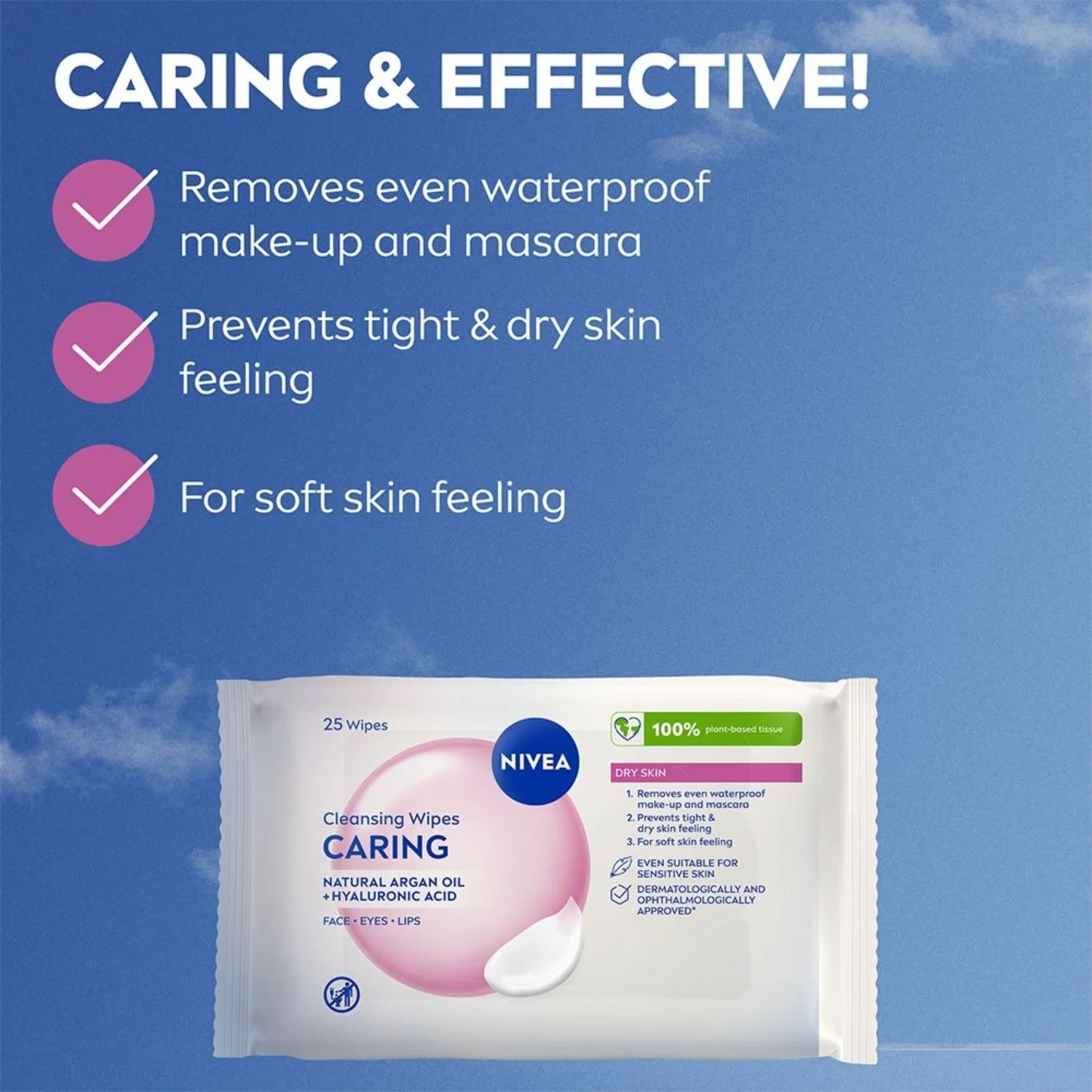 NIVEA 3-in-1 Caring Cleansing Wipes 200 ml