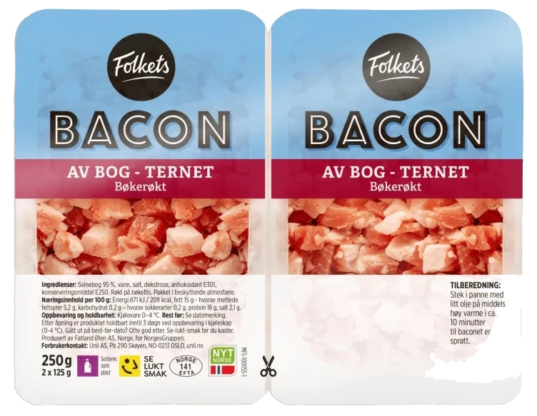 Bacon Ternet Av Bog 2x125g Folkets