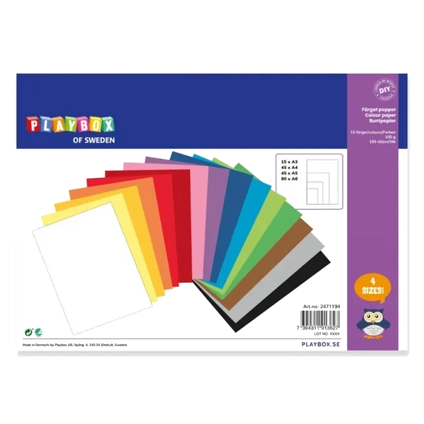 Papir A3 A4 A5 A6 100 G 15 Farger