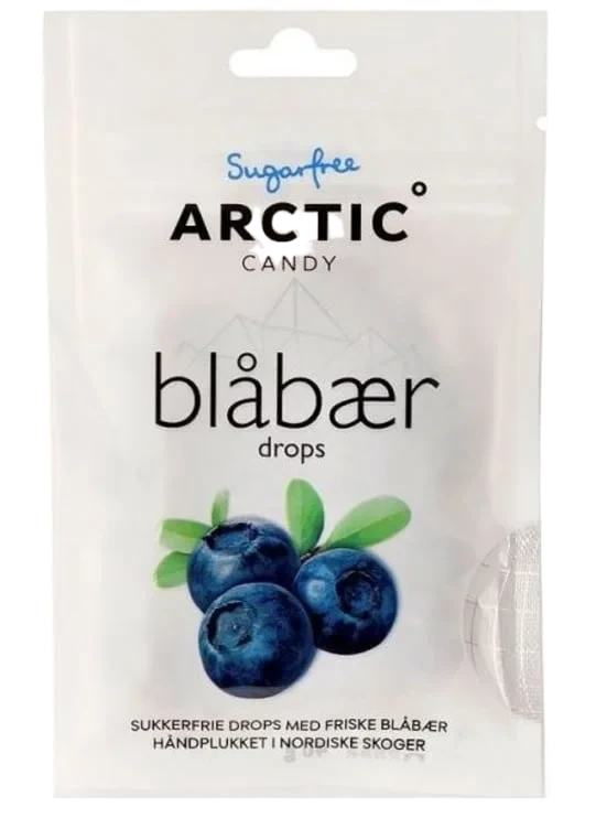 Blåbærdrops Sukkerfri 40g Arctic Candy