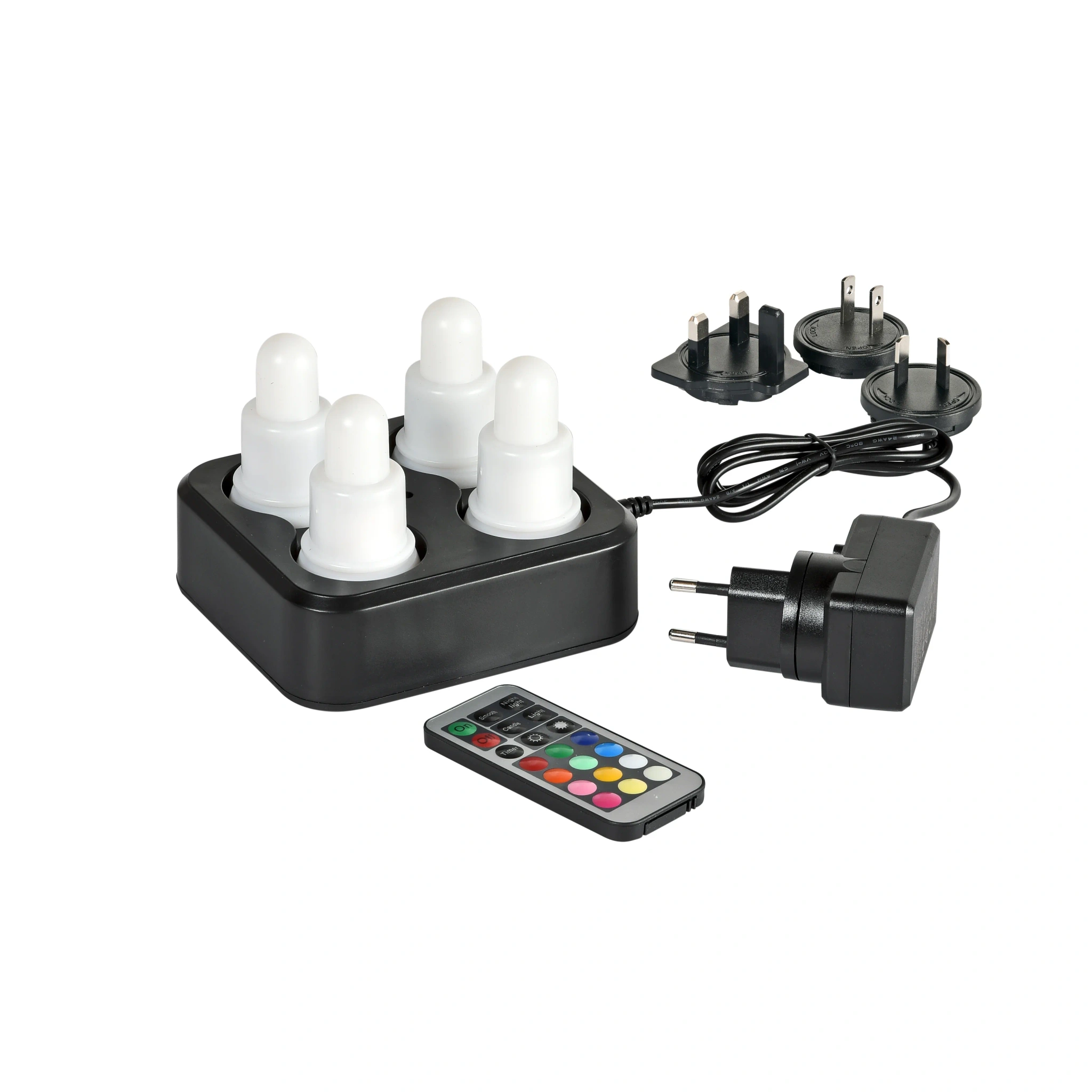 Led Set Plug Flex 70x40mm Flerfarg og Hvit 4 stk Duni