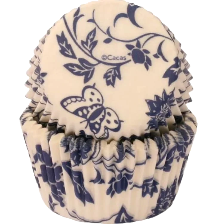 Muffinsformer Blå Blomster 50stk Cacas