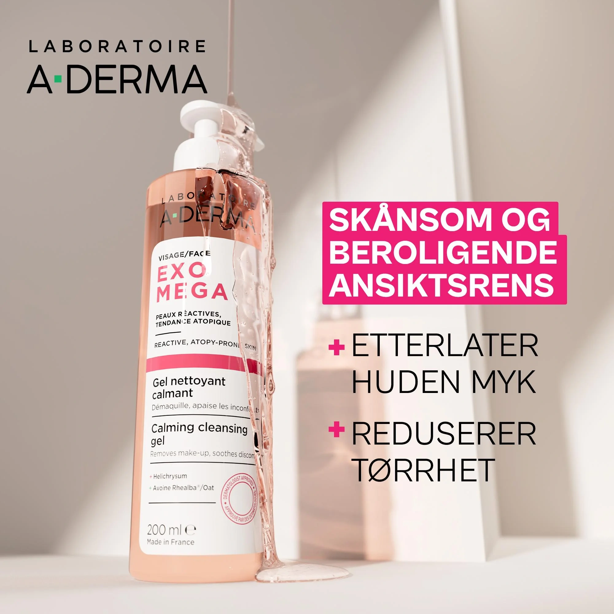 A-Derma Exomega Calming Cleansing Gel, 200 ml