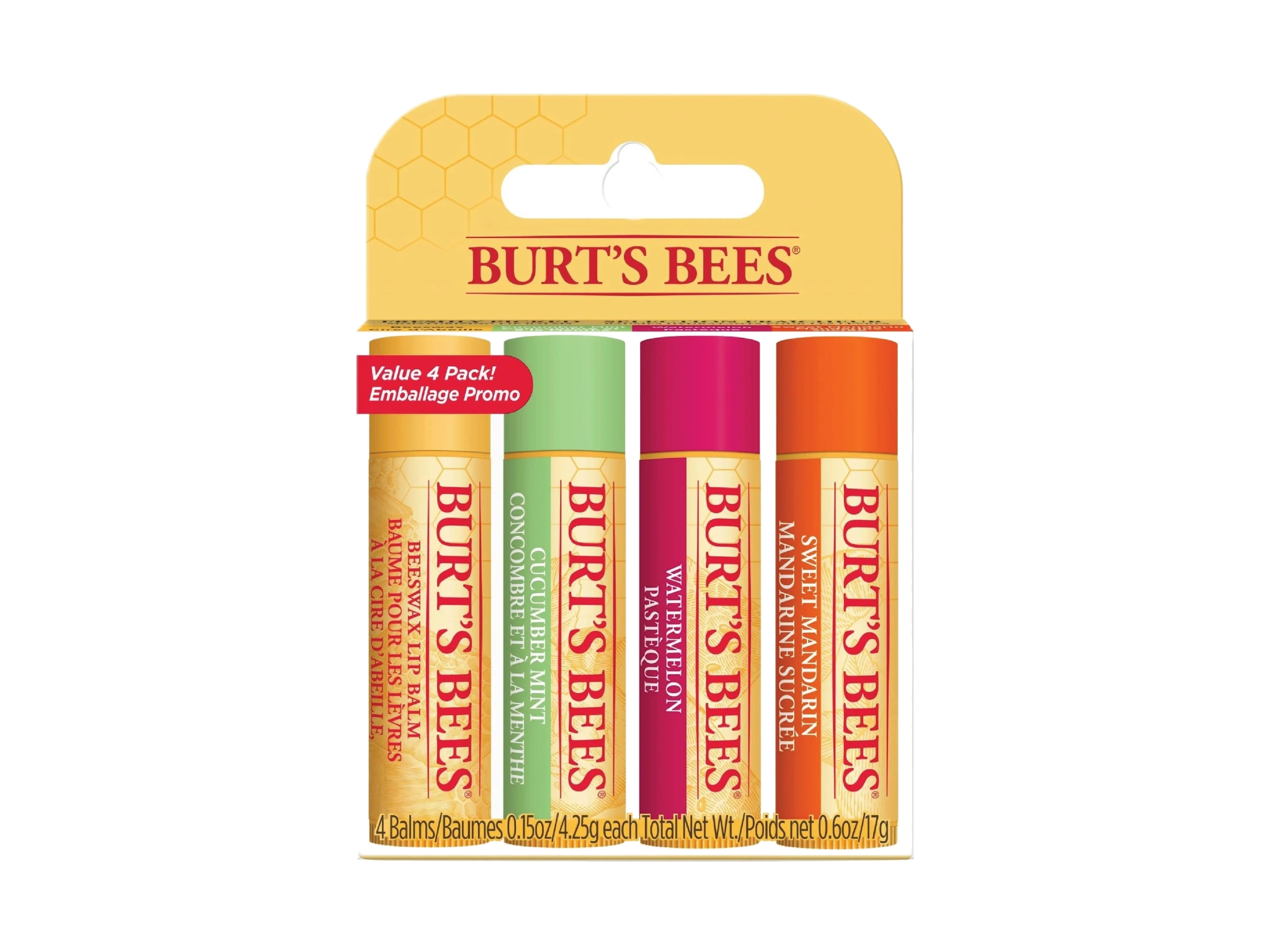 Burt's Bees Lip Balm Freshly Picked, 4 x 4,25 g