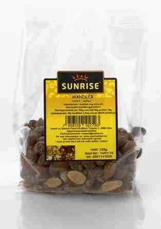 Sunrise Ristede Saltede Mandler 205g