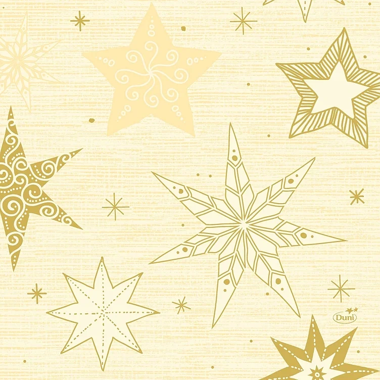 Serviett 3l33cm star stories cream     50stk