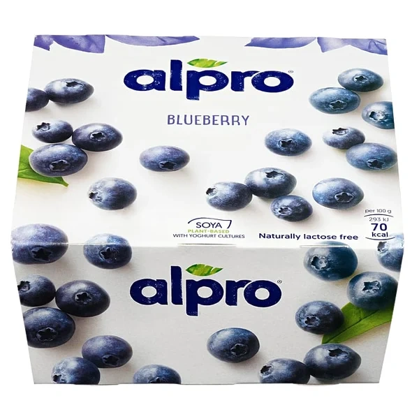 Soyayoghurt Blåbær 4x125g Alpro