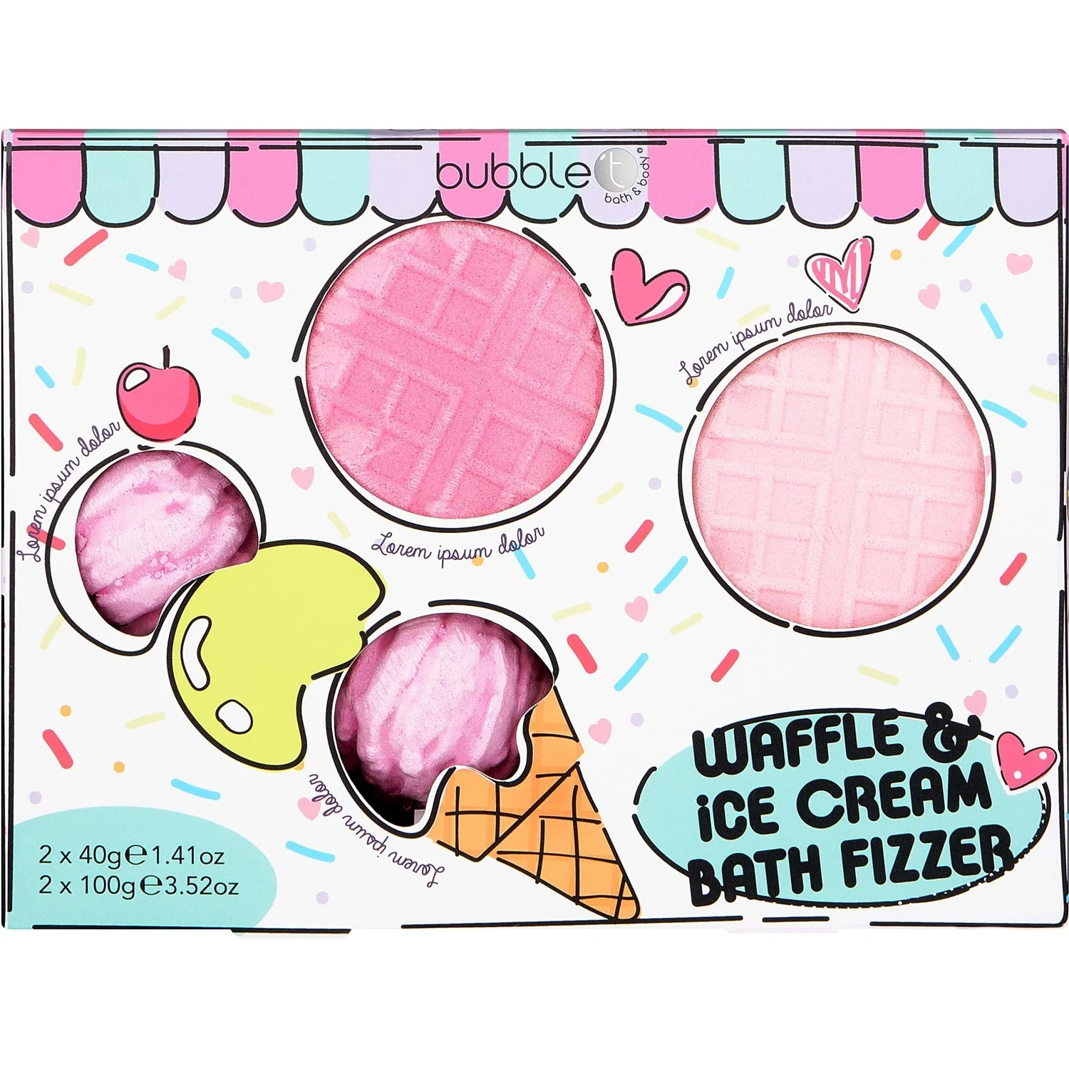BubbleT Cartoon Waffle Bath Fizzer Set
