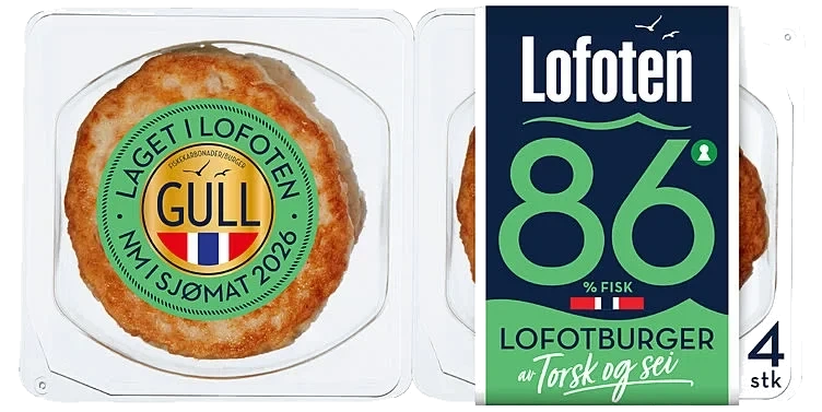 Lofotburger 86% Torsk&Sei 4x125g Lofoten