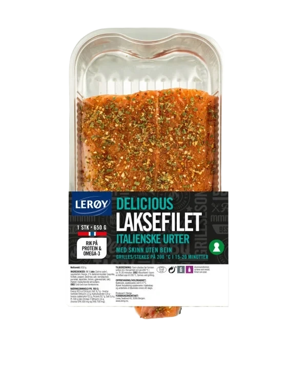 Laksefilet Italienske Urter 650g Lerøy