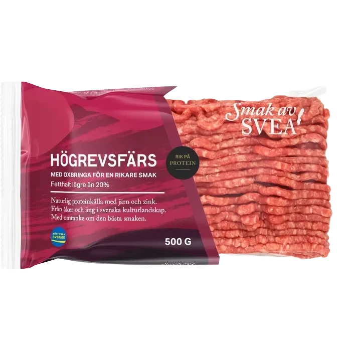 Högrevsfärs Färsk med oxbringa 20% 500g Smak av Svea