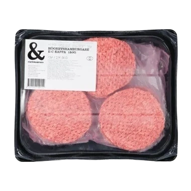 Högrevshamburgare e-kappa 15mm 150g