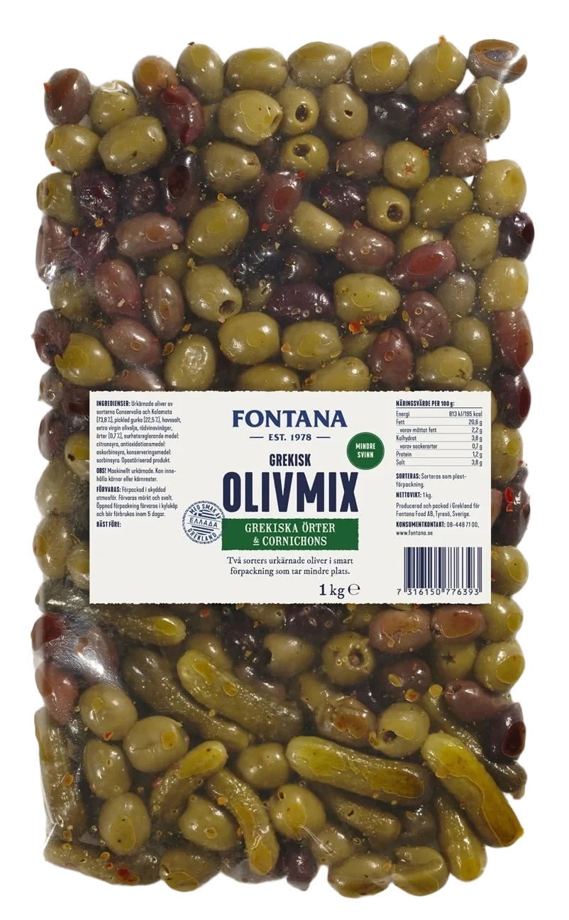 Olivmix Grekiska örter & Cornichons