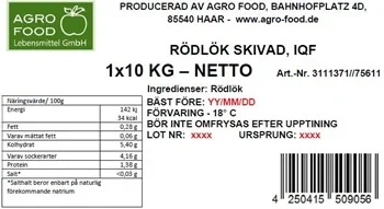 AGRO FOOD Rödlök skivad