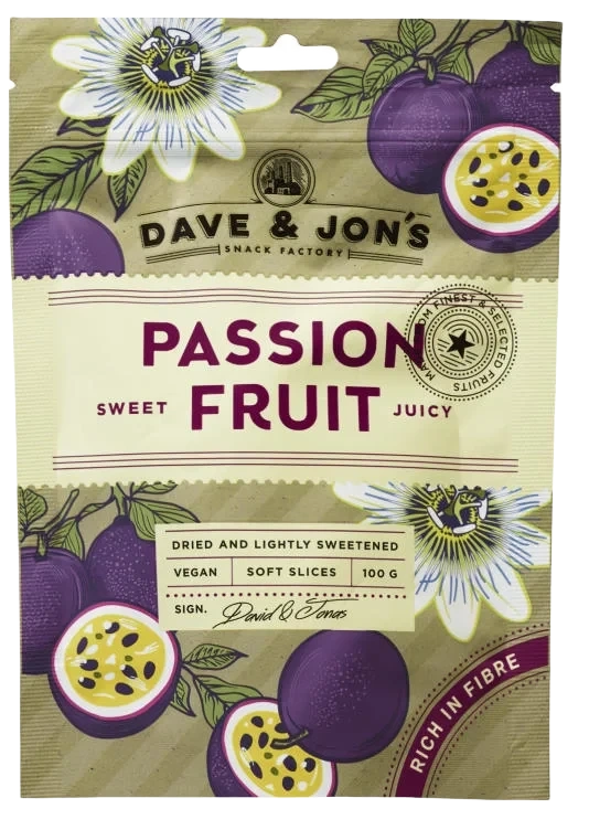 Dave&Jon's Pasjonsfrukt Tørket 100g