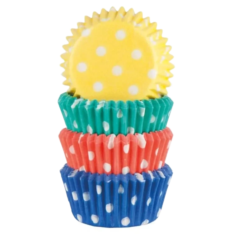 Muffinsformer Mini Regnbue Polka 100stk Cacas