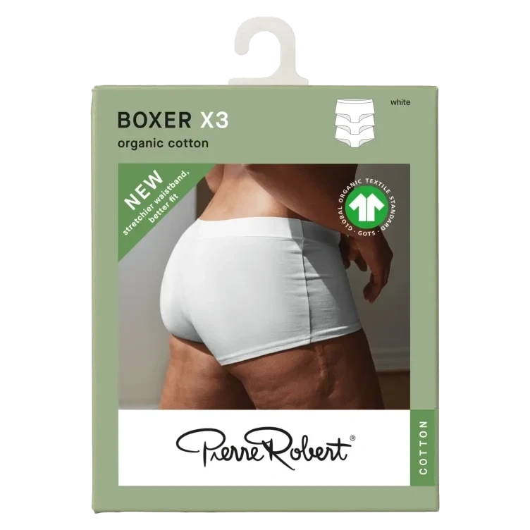 Boxer Cotton White S 3stk Pierre Robert