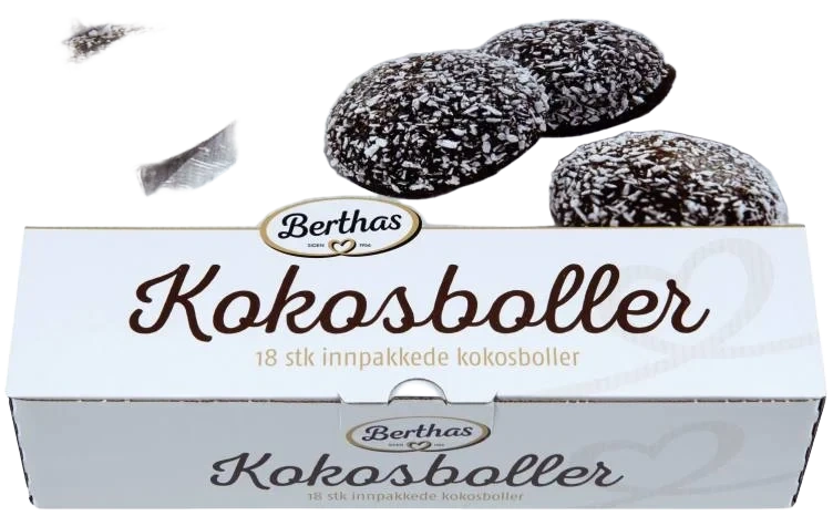 Kokosboller 18stk 420g Berthas