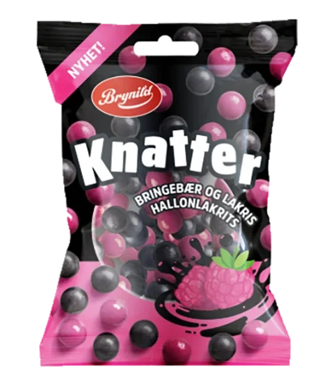 Knatter Bringebær & Lakris 80g