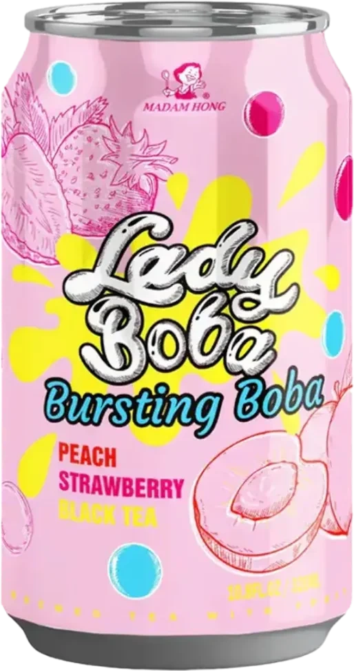 Madam Hong Boba Peach Strawberry 320ml