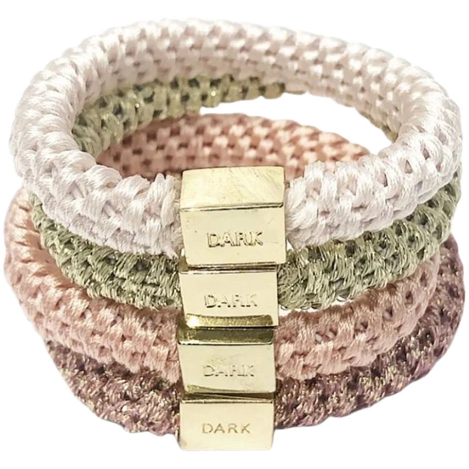 Dark Fat Hair Ties 4 Pk Combo