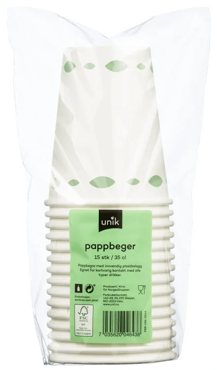 Pappbeger 35cl 15stk Unik