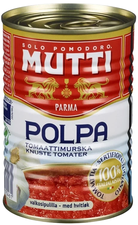 Tomater knuste m/hvitløk   400g