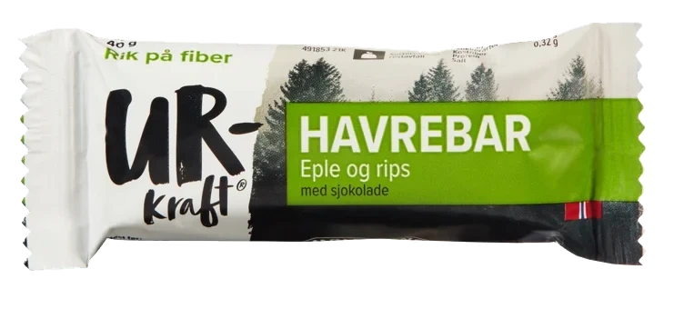 Havrebar eple & rips med sjokolade  40g