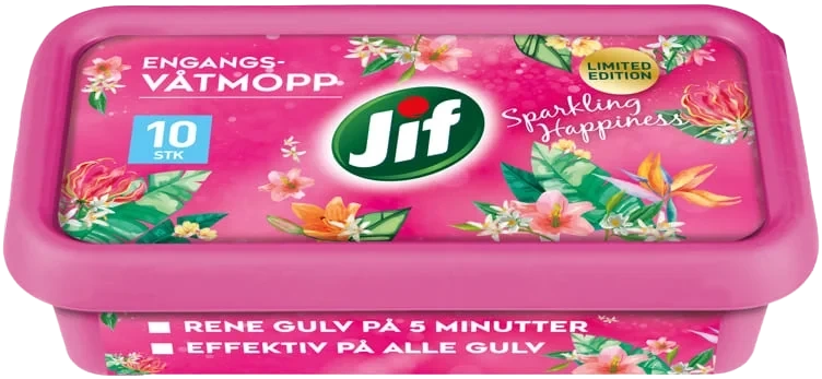 Jif Engangsvåtmopp Sparkling Happi 10stk