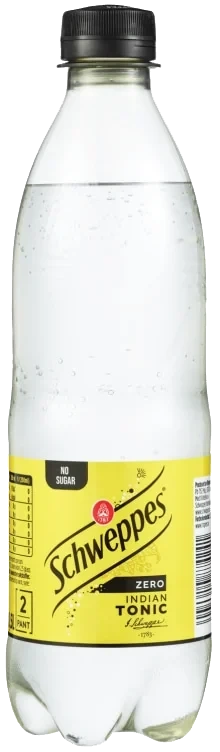 Tonic Water Zero 0,5l flaske Schweppes